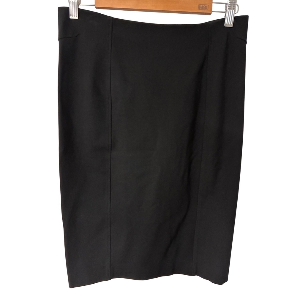 Premise Studio Black Pencil Skirt M Stretch Front Zip Knee Length